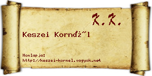 Keszei Kornél névjegykártya
